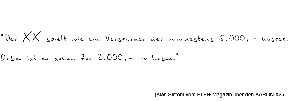 AARON XX Zitat Alan Sircom (Hi-Fi Plus)