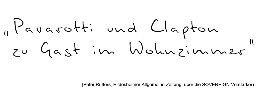 SOVEREIGN Verstärker Zitat Peter Ruetters (Hildesheimer Allgemeine Zeitung)